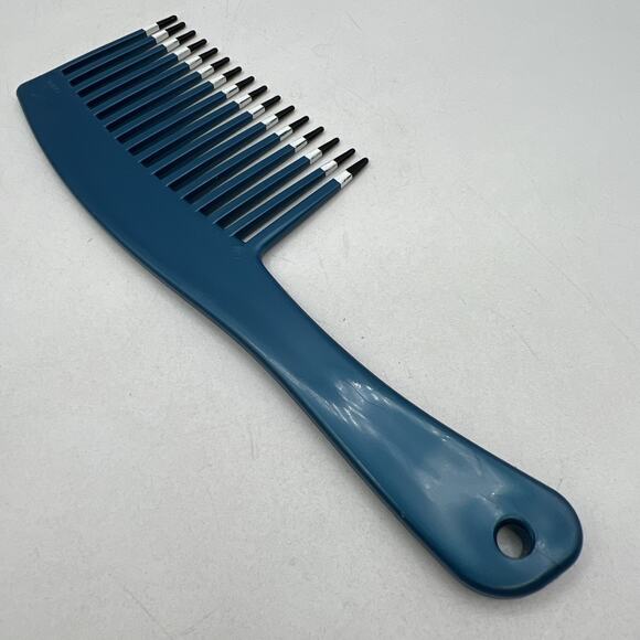 Mebco Twice Dipped Volume Wide Comb Pocket Vintage 1980s Blue Black White 8.5" - Picture 5 of 7
